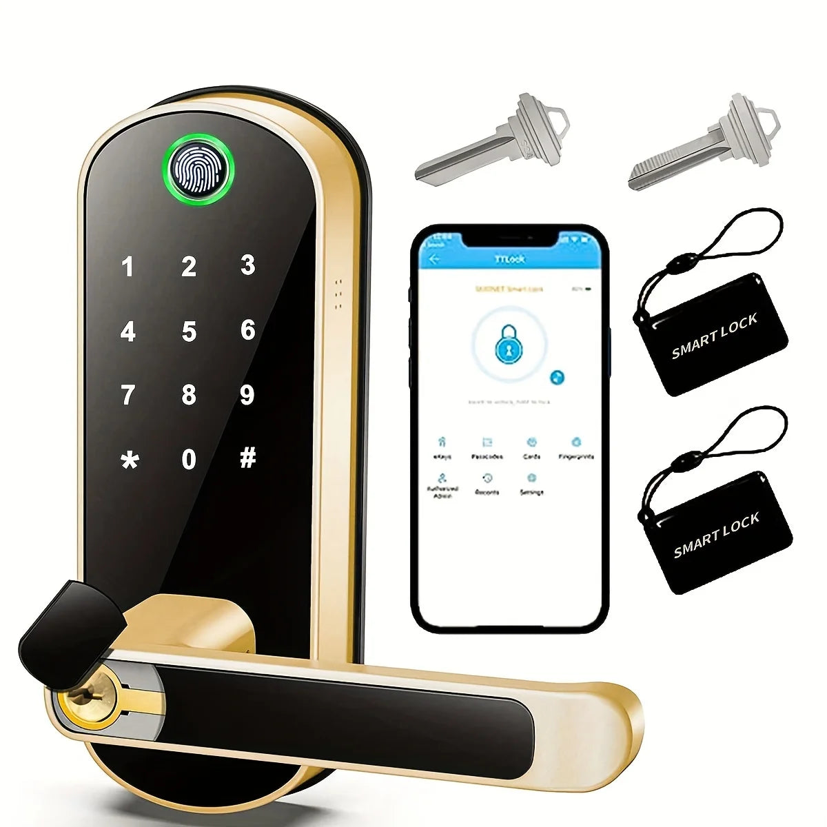Fingerprint Door Lock with App and Key Access