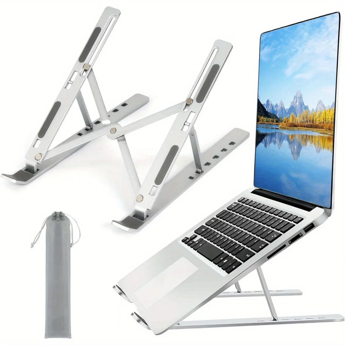 Adjustable Aluminum Laptop Stand for 8-16 Inch Laptops