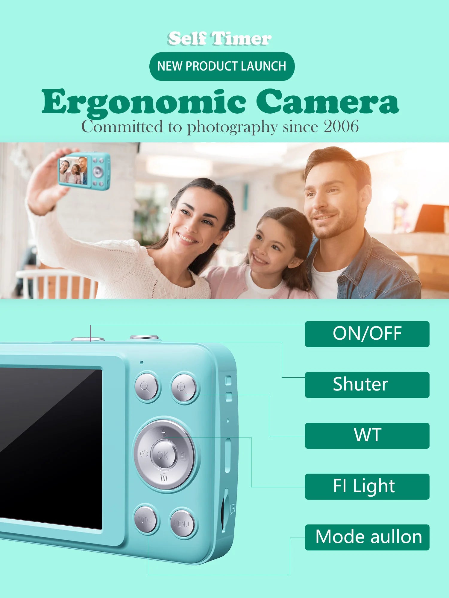 Kids Digital Camera 1080P with 16X Zoom and 32GB Card