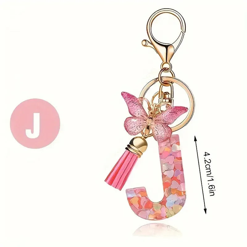 Fashion DIY Κεφαλίδες A-Z Letters keychain Μεταλλικός Φαρέτρα Pendant Key Chain Γυναίκες Κλειδί Αυτοκινήτου Αλυσίδα Απλό Γράμμα Όνομα Κλειδί Δώρο Κοσμήματα
