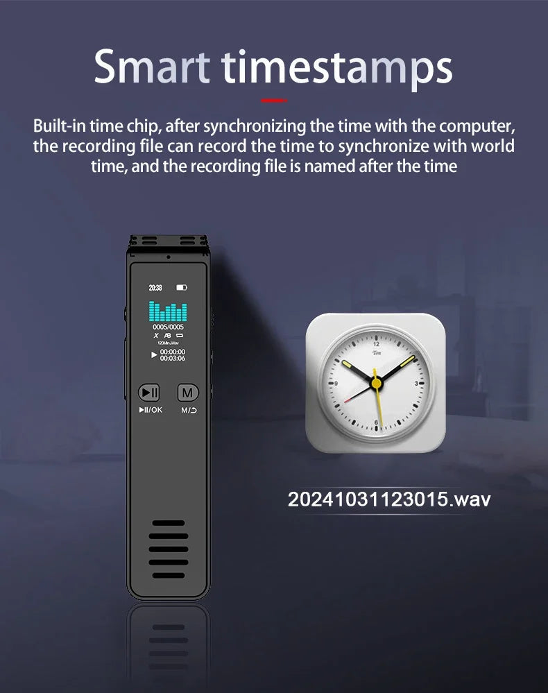 Voice Activated Recorder Bluetooth Digital Professional Sound Recording Device Audio Listening Dictaphone STTWUNAKE