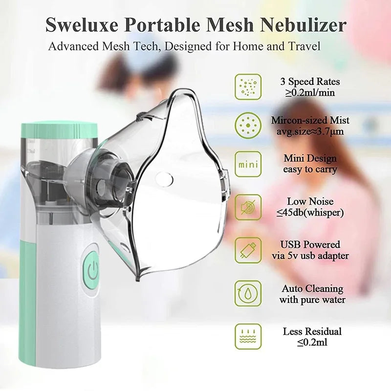 Handheld Portable Inhale Nebulizer Mesh Atomizer for Kids & Adults