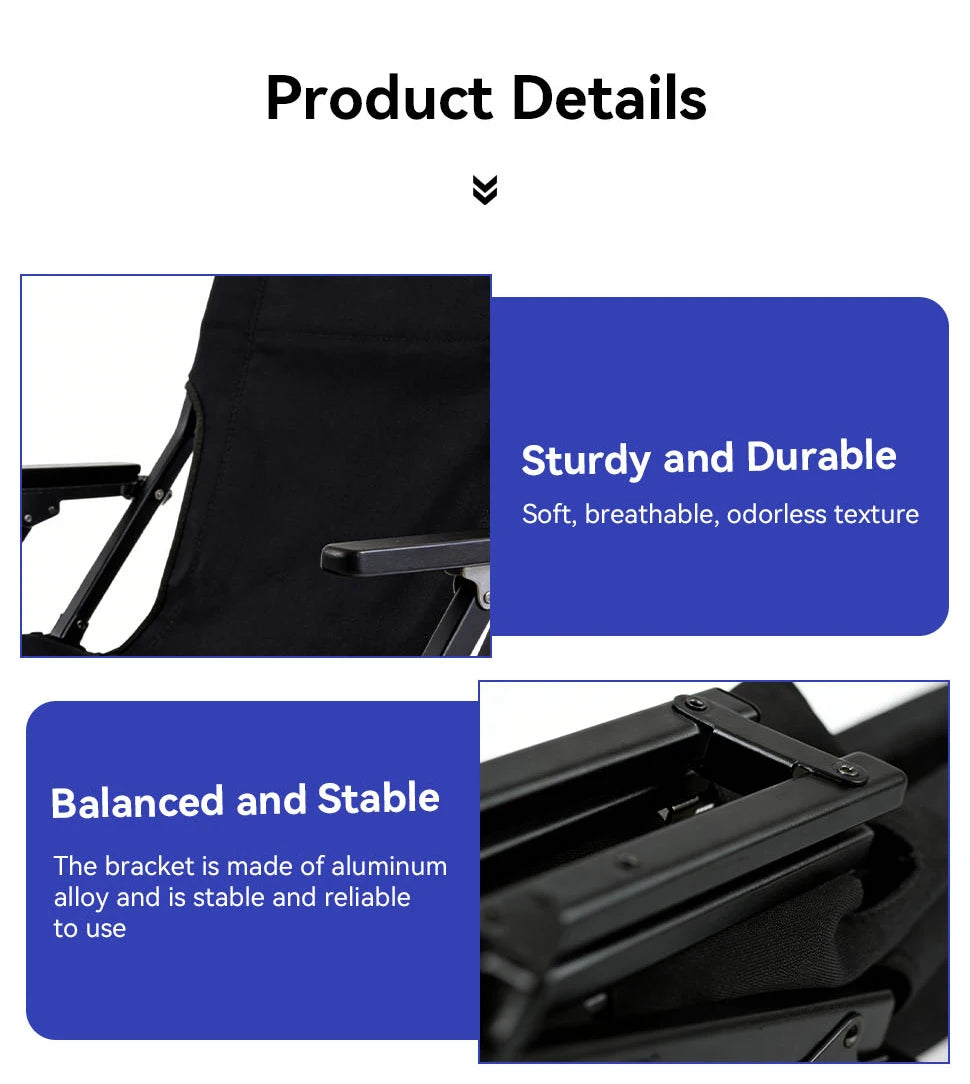 Folding Outdoor Chair with High Back and Handrails