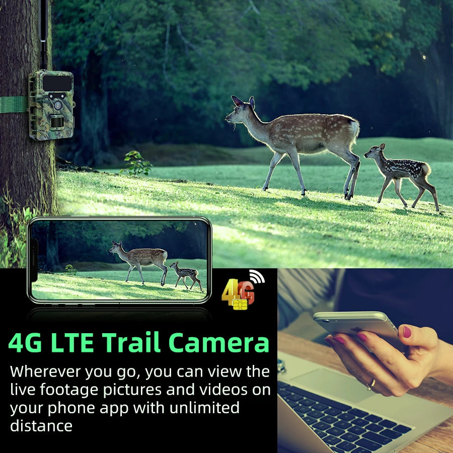 4G LTE Trail Camera with App Control, 2.7K Night Vision