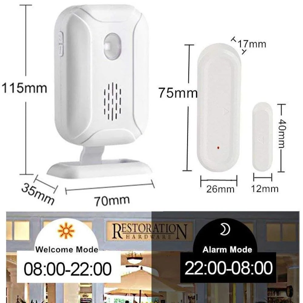 Wireless Door Contact Alarm with Separate Receiver