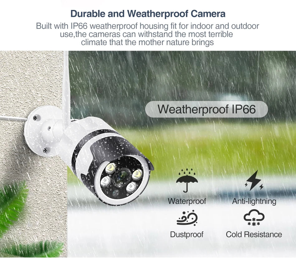 MISECU Kablosuz Dış Mekan Güvenlik Kamerası 5MP Renkli Gece Görüşlü