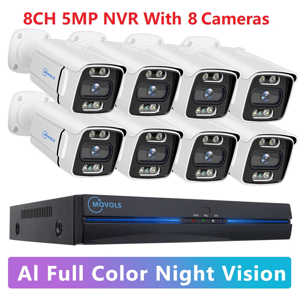 8CH PoE Security Camera System 5MP/8MP NVR Kit with Two-Way Audio
