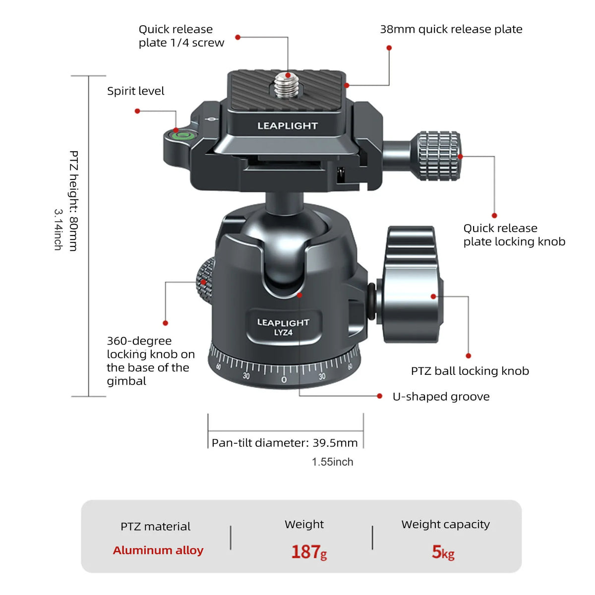 Camera and Phone Ball Head - Mount Options