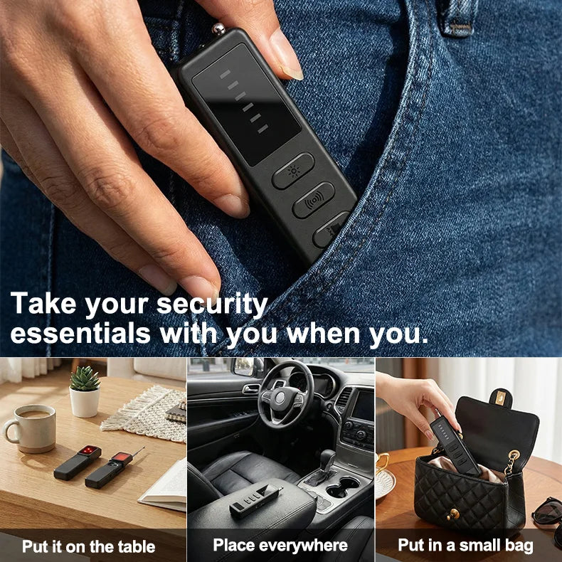 DT01 Hidden Camera Detector Anti Spy Bug RF Signal Scanner GPS Tracker Finder Listening Device Eavesdropping Sweeper for Hotel T