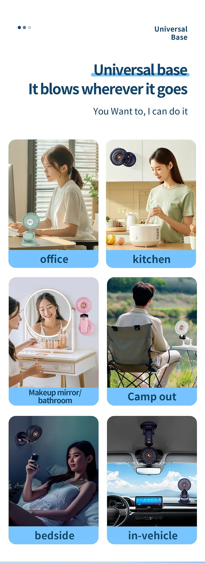 Foldable 5-Speed Handheld Mini Fan with LED Display