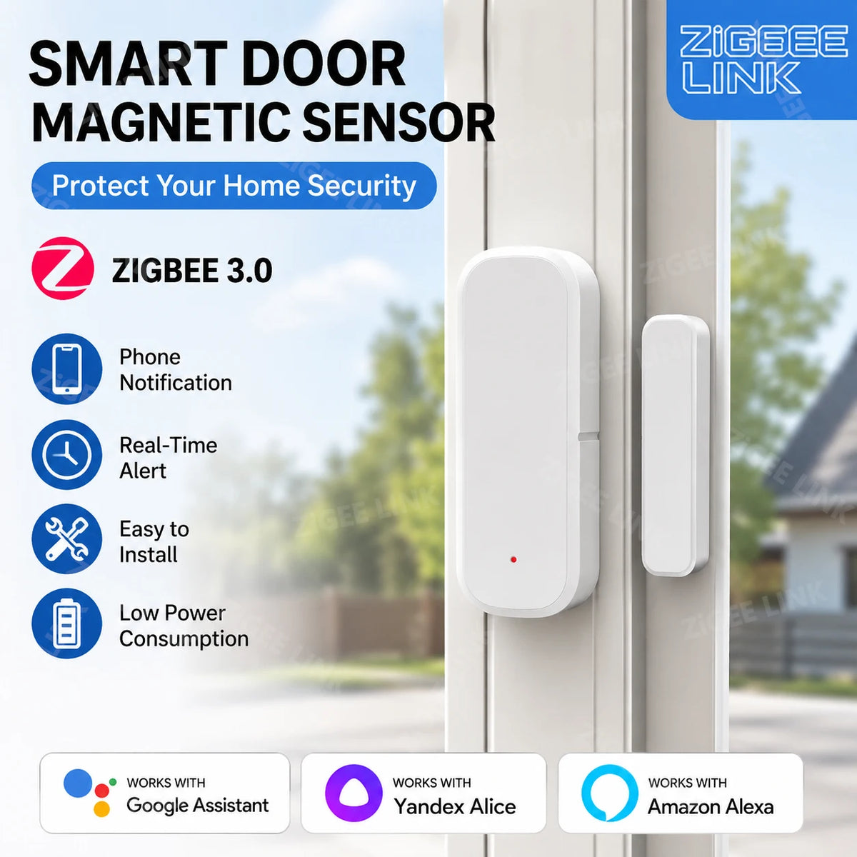 Zigbee 3.0 Door and Window Contact Sensor