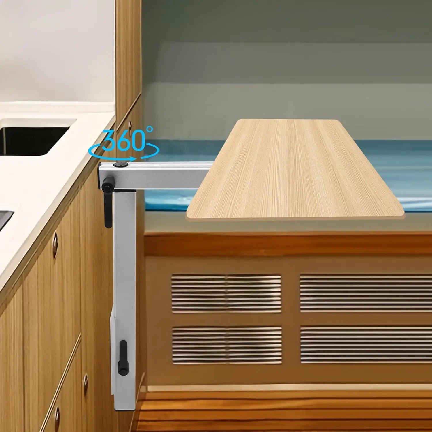 Adjustable RV Table Leg Stand with Wide Carrier Board