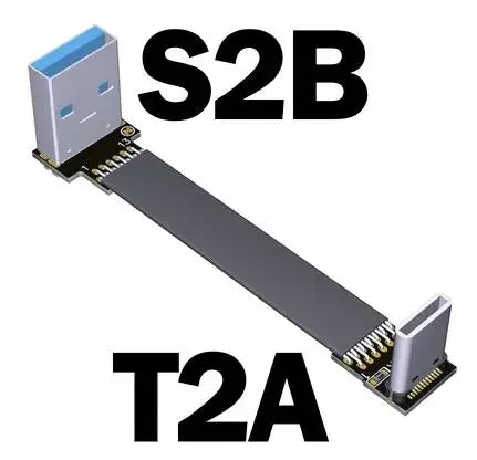 Cable de extensión plano tipo cinta USB 3.1, USB-C / USB-A