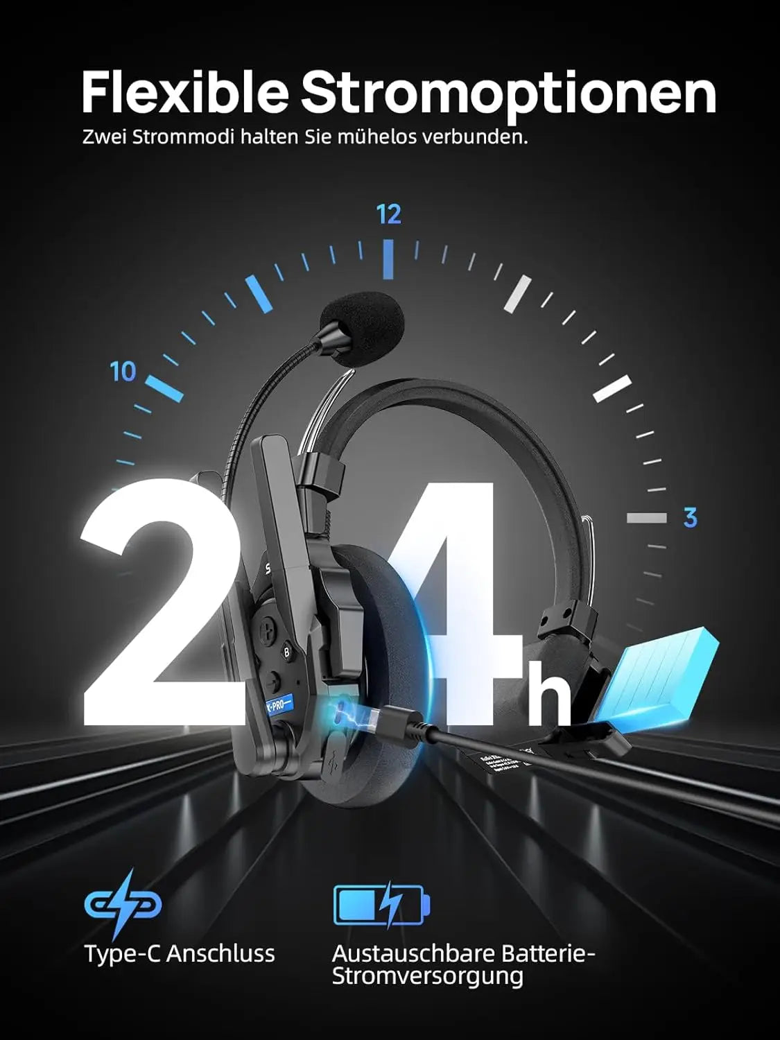 【US STOCK】 SYNCO XTALK XPRO2 Wireless Intercom Headset System, 2 Person 2.4GHz Wireless Communication Headset 500m/1640ft with Noise Reduction Program Production Live Show