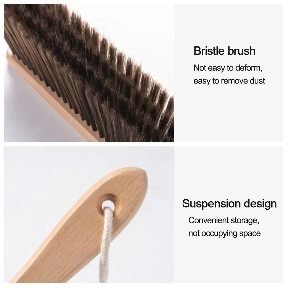 1PCS/2PCS Natural Wood Bristles Brush Anti-static Desktop Bar Grinder Coffee Powder Cleaning Brushes Domestic Bed Sweeping Broom