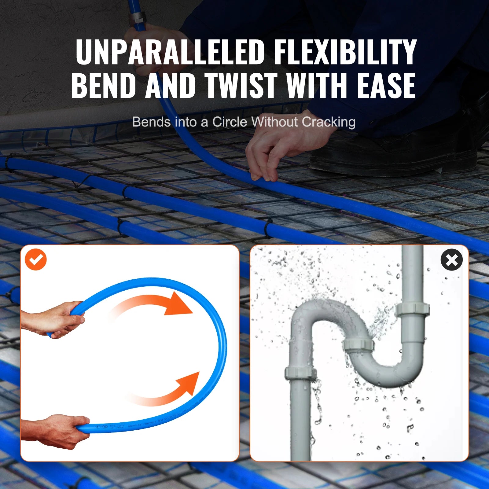 Tubería flexible PEX-A de 3/4 pulgadas, 100 pies para agua caliente y fría