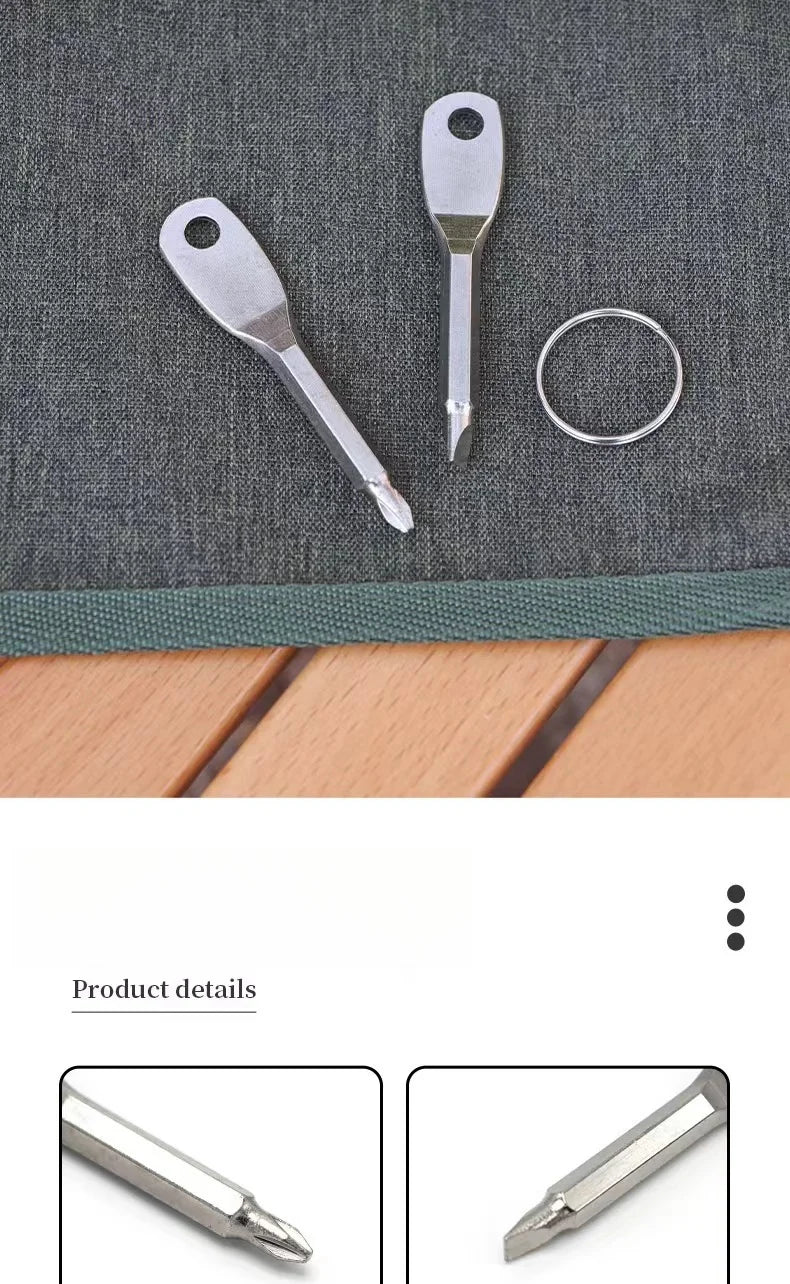 Keyring Slotted and Phillips Screwdriver Tool