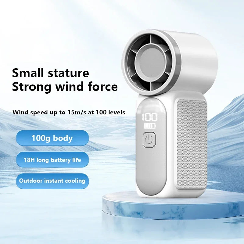 Mini-Ventilator mit fünf Geschwindigkeitsstufen und USB-C-Ladeanschluss