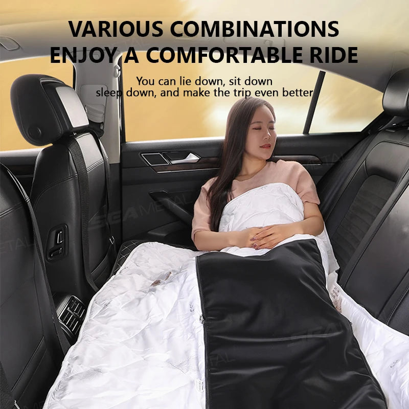 SEAMETAL Non-Inflatable Car Travel Bed Hanging Back Seat Sleeping Pad Mattress Car Camping Extender Mattress for Sedan/SUV/Truck