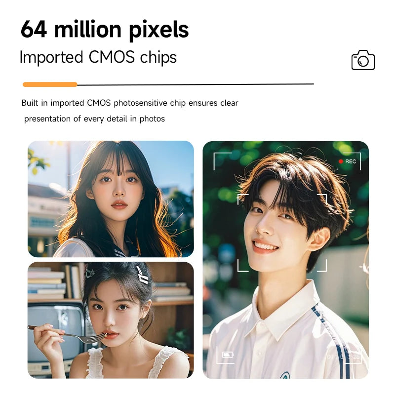 4K 64MP Retro kompaktný digitálny fotoaparát s 18-násobným priblížením