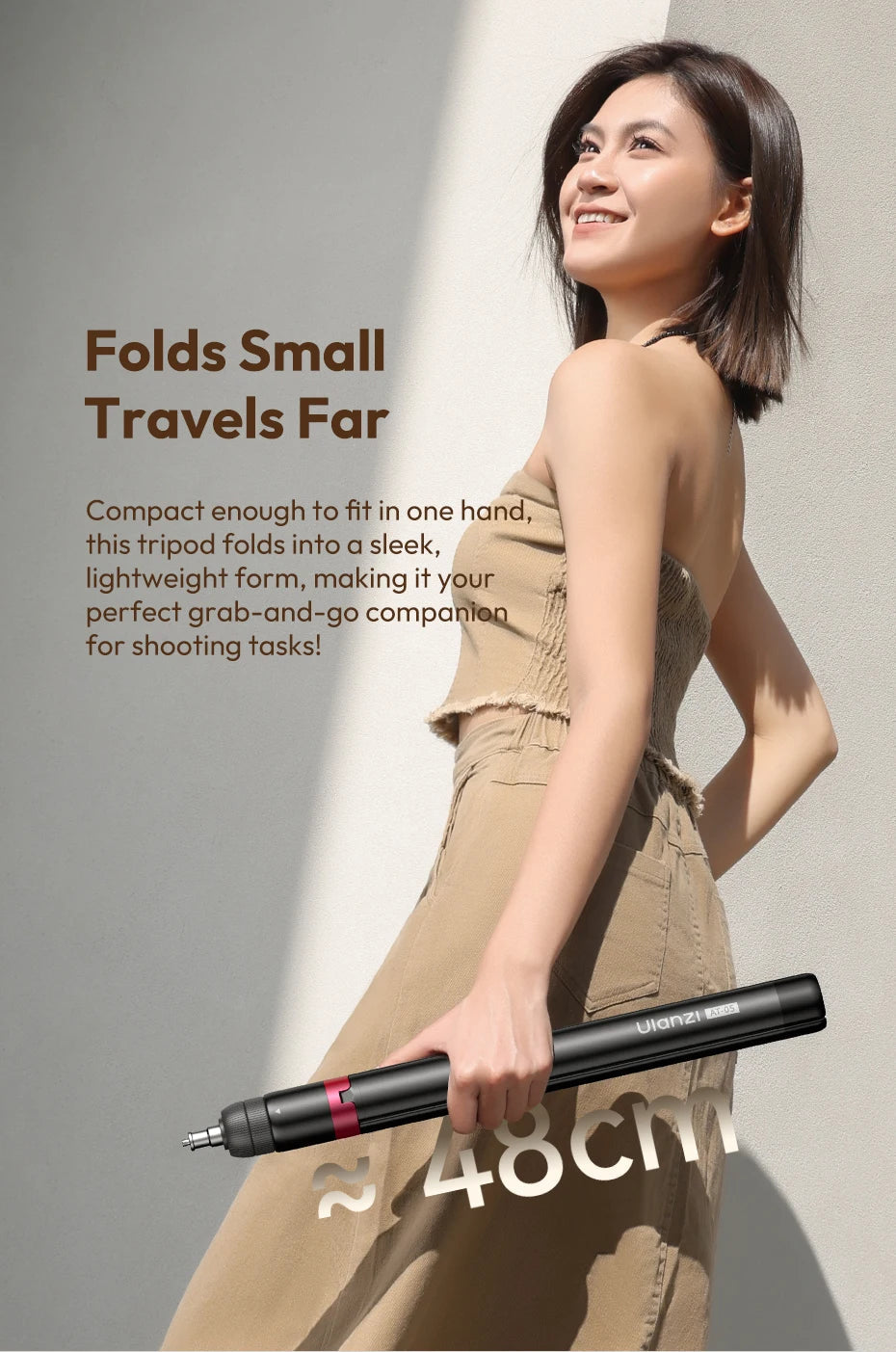 Ulanzi AT-05 2M Heavy Duty Light Stand Foldable Tripod with 1/4" Universal Mount for Photography Video Lights Cameras Livestream