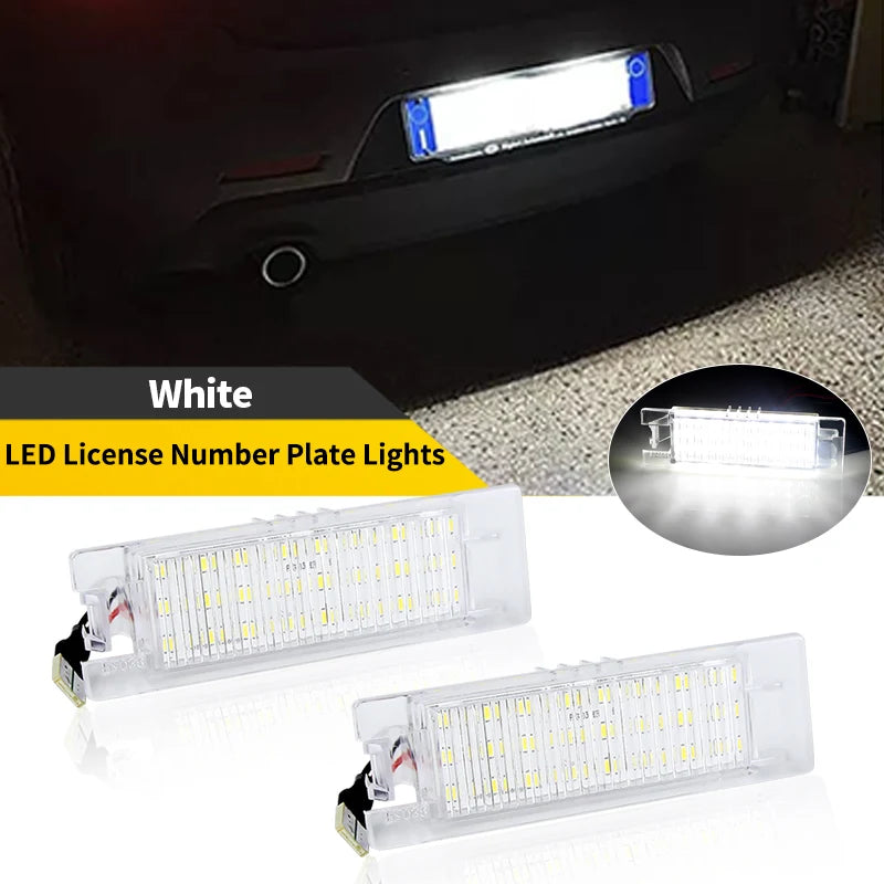 2/10PC For Fiat Grande Punto Evo Van Pratico Brava Bravo Cinquecento Croma Doblo Linea Marea White Led License Number Plate Lamp