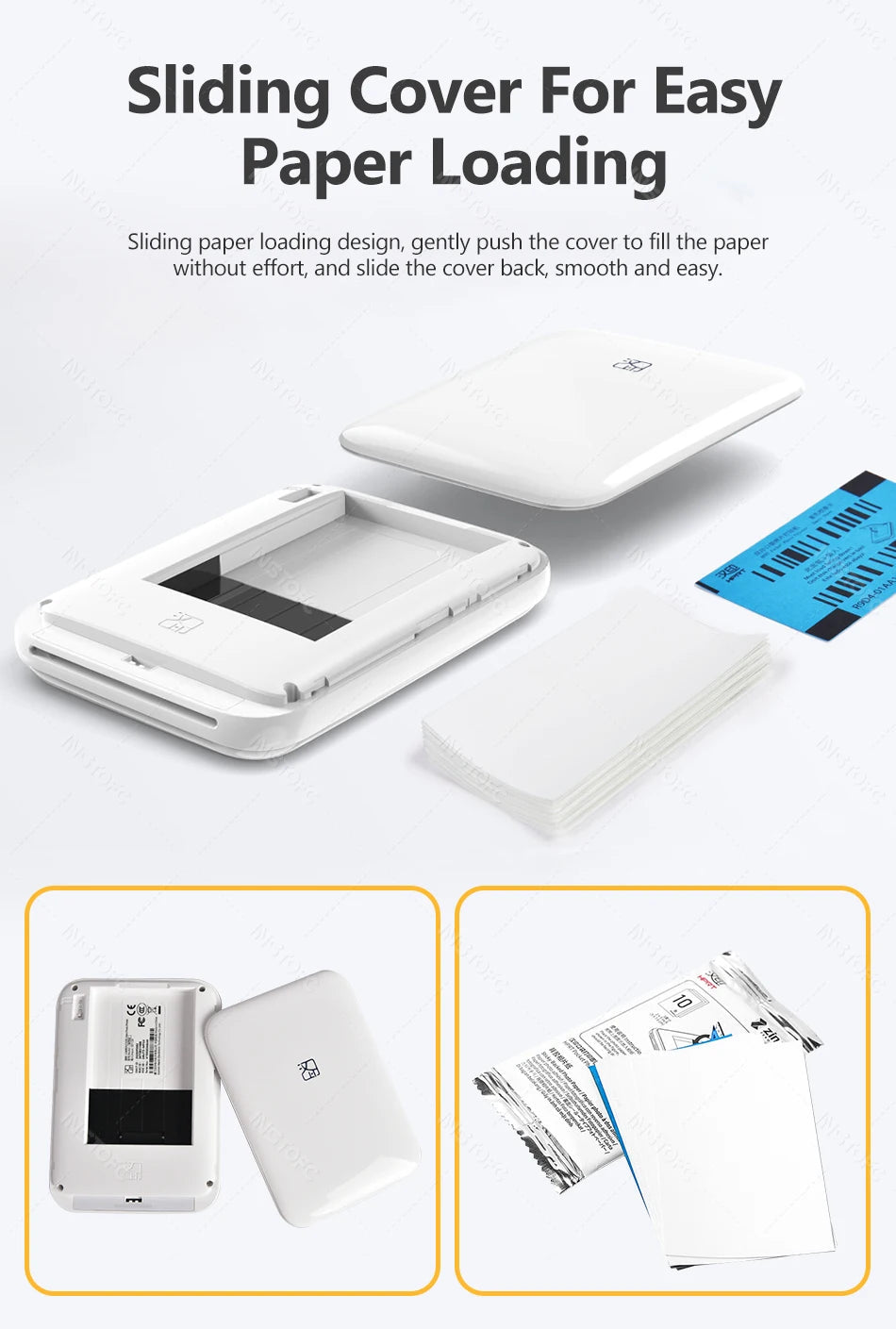 MT53 Color Photo Portable Printer Mobile Phone Mini Handheld Pocket Wifi Bluetooth Printing Machine 2x3 inch Sticky-Backed Paper