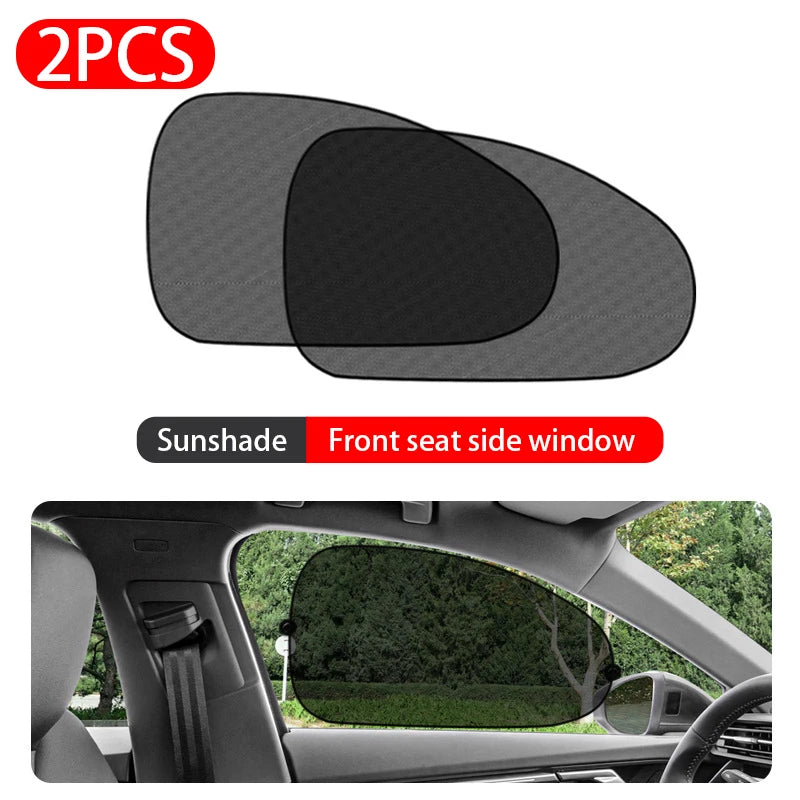 SEAMETAL 2Pcs Side Window Sun Shade for Car Mesh Curtains Sunmmer Sun Protection Window Screen Sunshade UV Blocker Anti-Glare