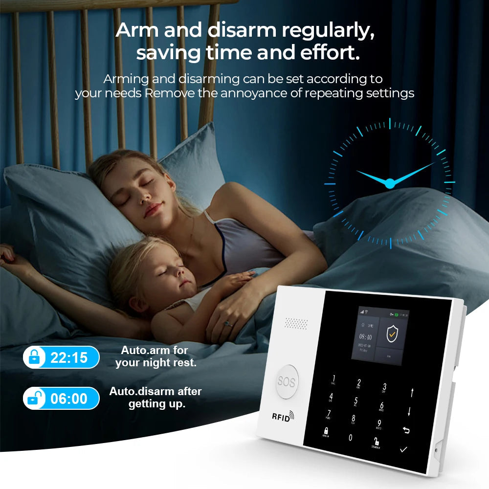 WIFI GSM Alarm System Tuya Smart Life APP Home Smart Security Protection Wireless Security Alarm House System with ALexa