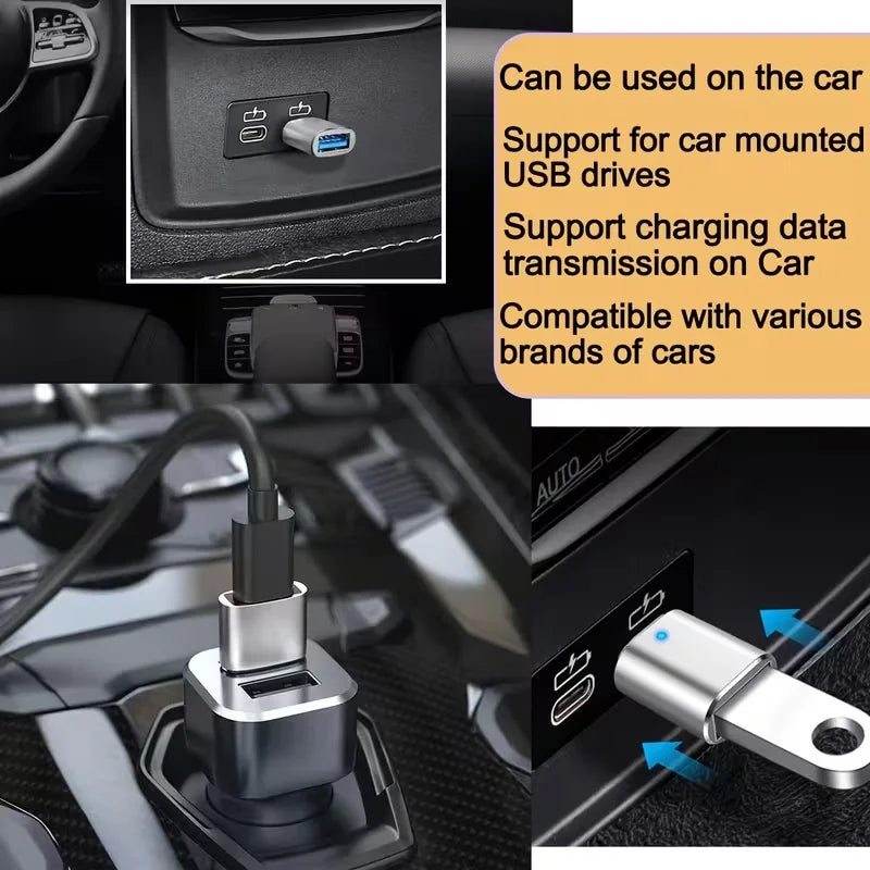 Juego de 5 adaptadores USB versátiles, convierte USB C a USB A, con concentrador USB 3.0 para carga rápida y función OTG