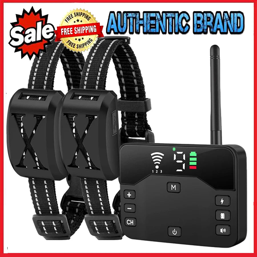 2-in-1 Wireless Dog Fence & Training Collar with Remote Control