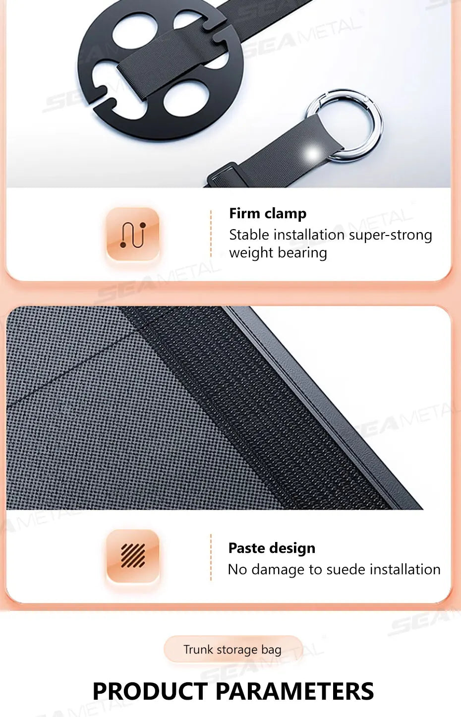 SEAMETAL Car Trunk Organizer Multi-Pocket Backseat Hanging Storage Bag Waterproof Car Storage Pocket Universal for Suv Truck Mpv