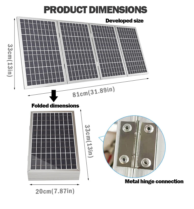 800W solárny panel Skladací rám Odolný, Prenosný solárny panel Dizajn pre kempovanie, vozidlo RV a núdzový prúd