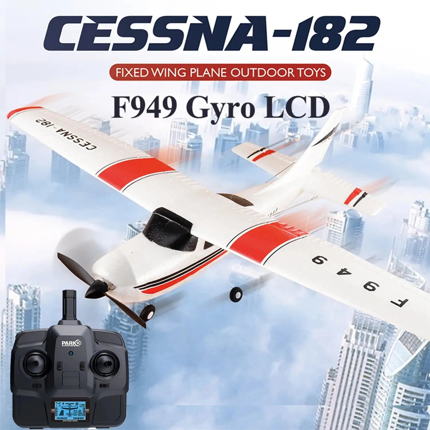 WLtoys 2.4G F949 LCD Version RC Airplane Cessna 182 3D6G 3Ch Fixed Wing Plane Outdoor Drone RTF With Gyroscope And Night Gift Spy-shop.com