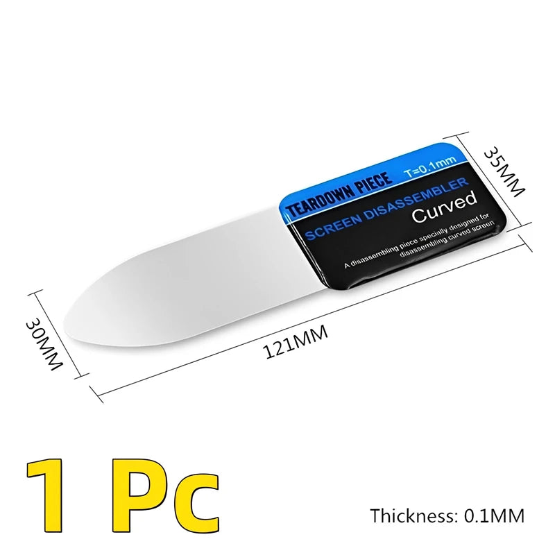 1-5Pcs Mobile Phone Curved LCD Screen Spudger Opening Pry Card Tools Ultra Thin Flexible Mobile Phone Disassemble Steel Metal