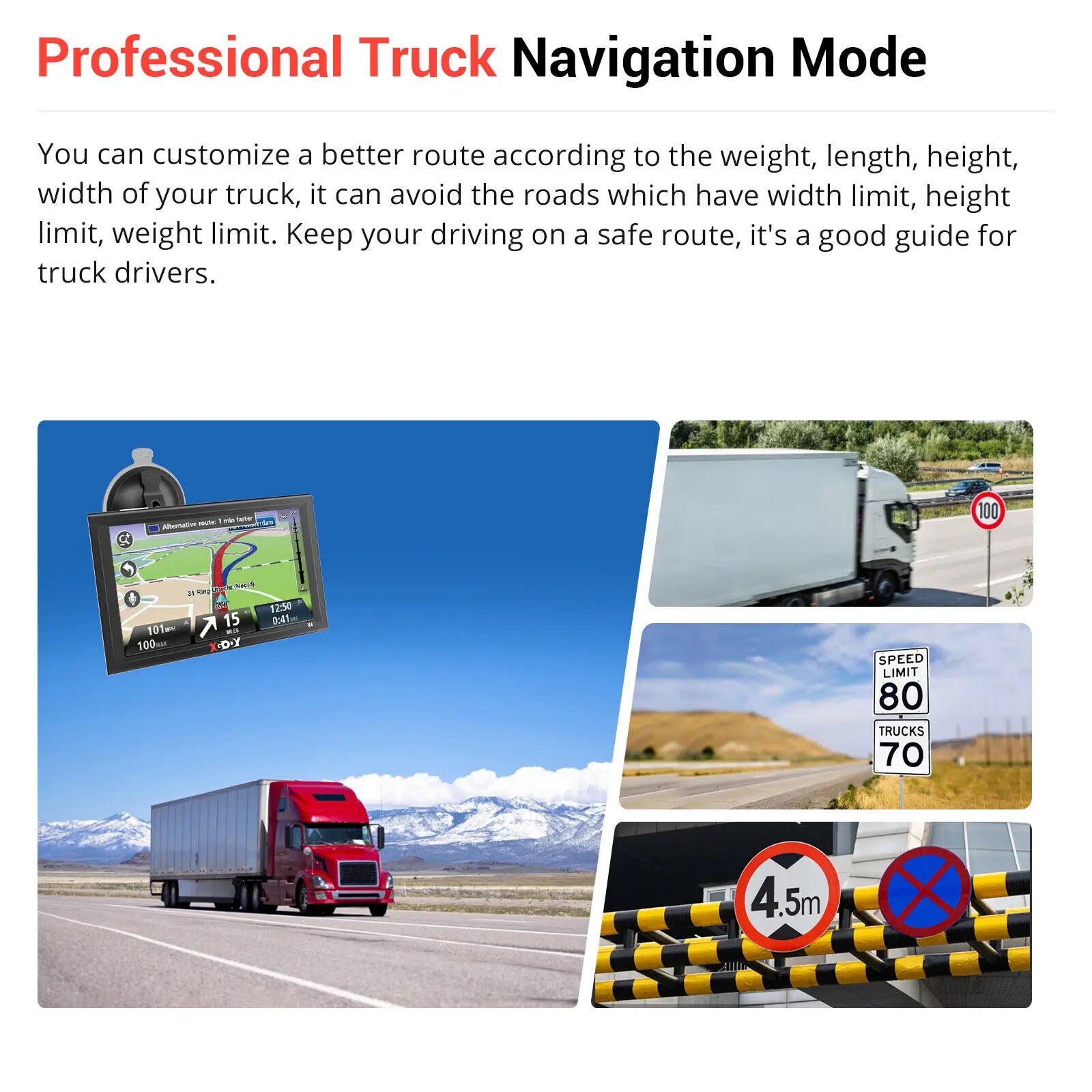 XGODY 9-Inch Truck Sat Nav with UK and Europe Maps
