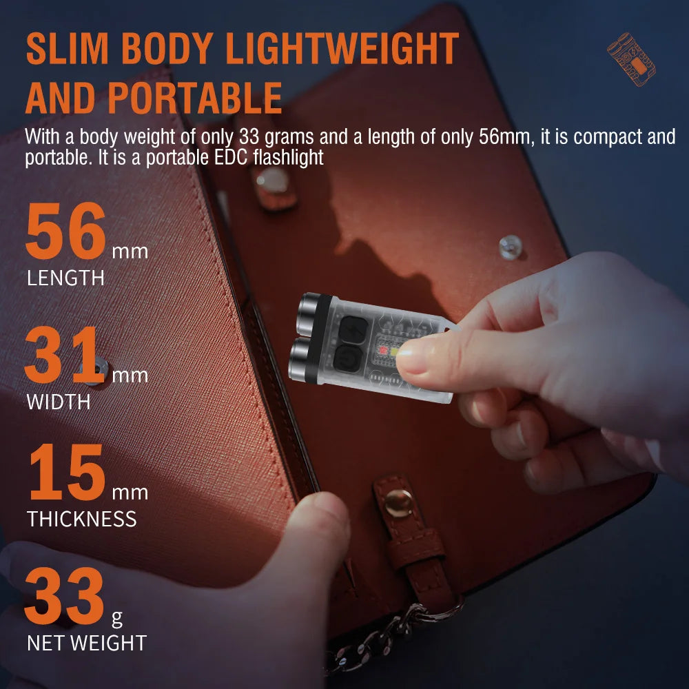 BORUiT V3 Keychain UV LED Rechargeable EDC Flashlight