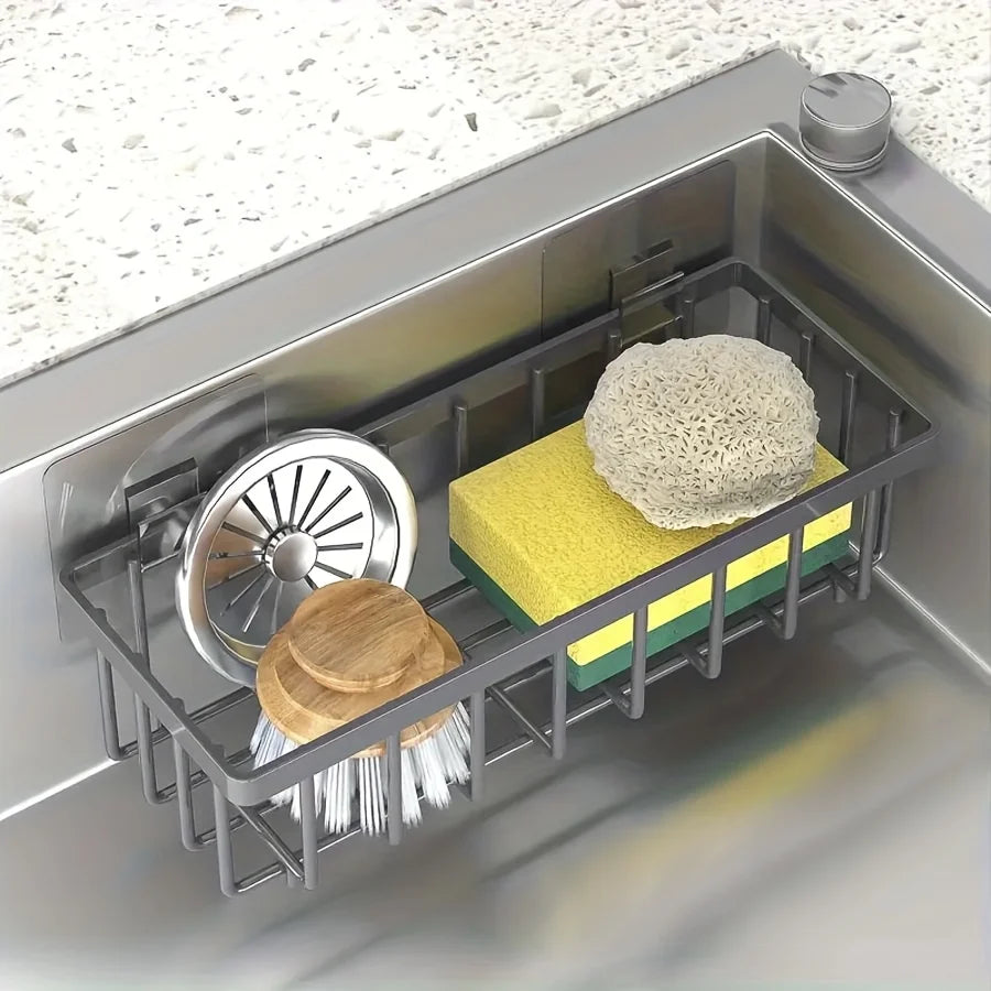 Kitchen Sink Organiser, No-Drilling Sponge and Brush Rack