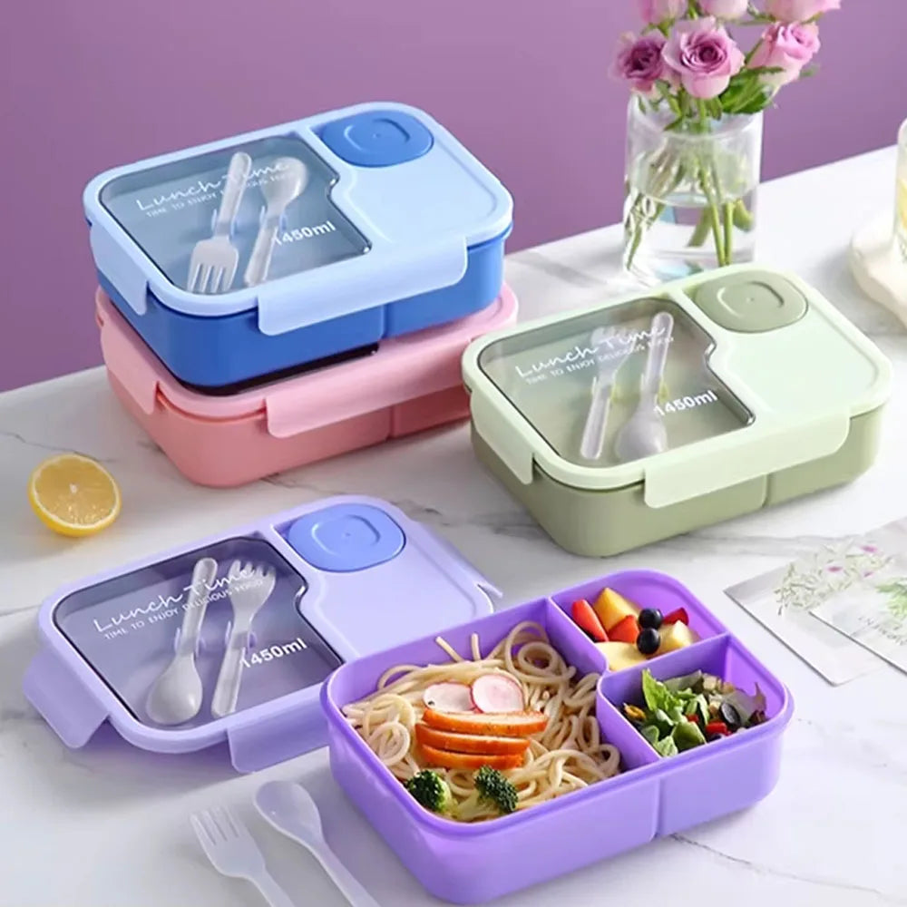 Three-Section Bento Lunch Box, 1,450 ml
