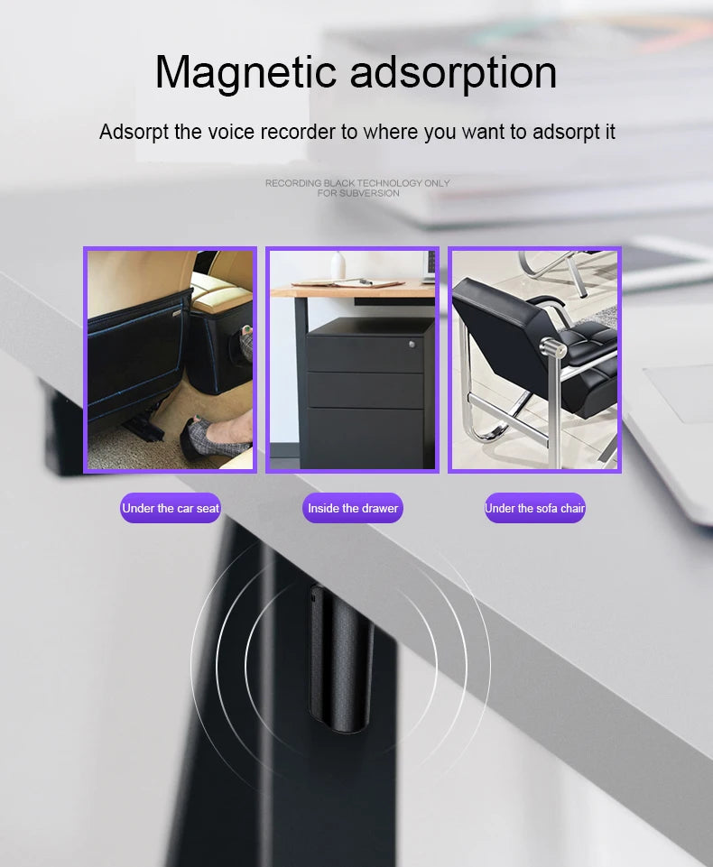 Mini Voice Activated Recorder 600 Hours Time Built-in Magnet Small Digital Audio Recording Device Sound Dictaphone