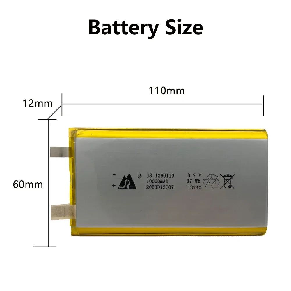 1260110 3.7V Lithium-Polymer Battery, Pack Options