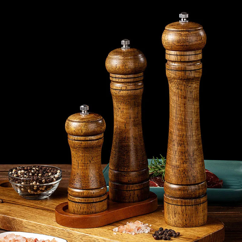 Wooden Salt & Pepper Mill, 5–10 Inch Options