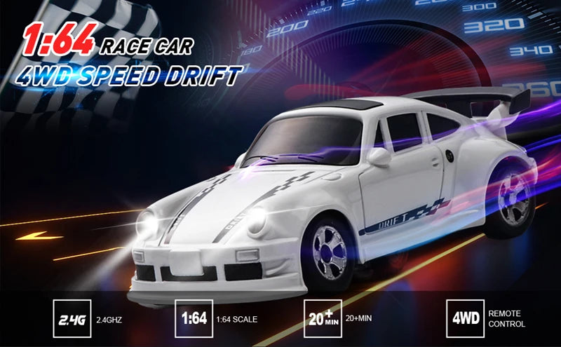 1/64 High‑Speed Drift RC Car 4WD Mini Racing Model