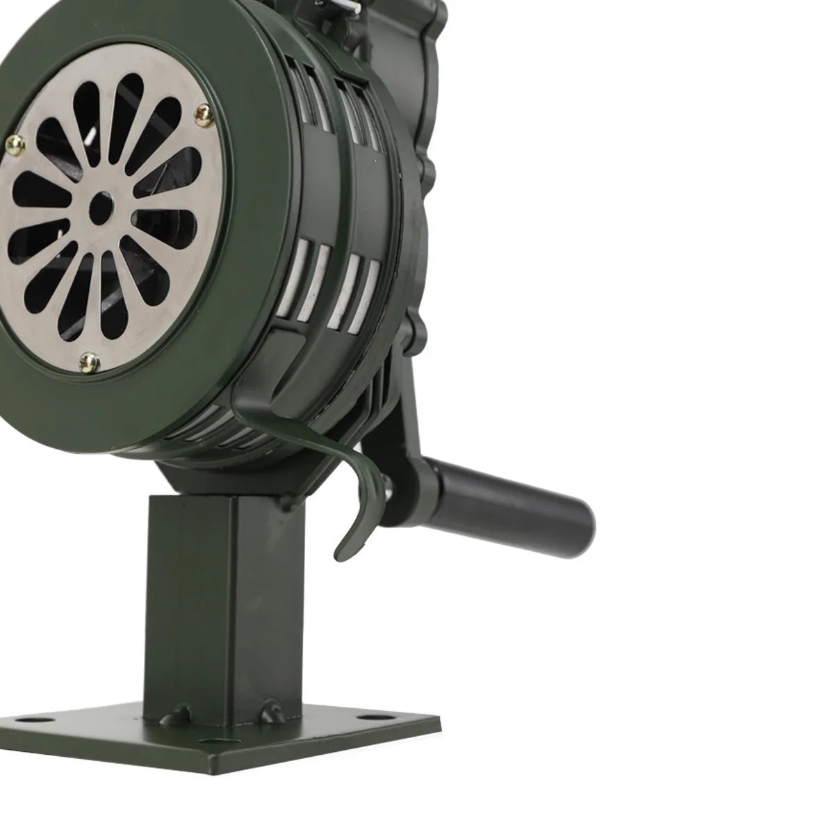 LK-100A Handhållen Siren Aluminiumlegering Manuell vevbar Siren Luftanfall Siren 110dB Högt Alarm för Nödsituation Skola Shopping Brand- och Luftsäkerhetslarm System