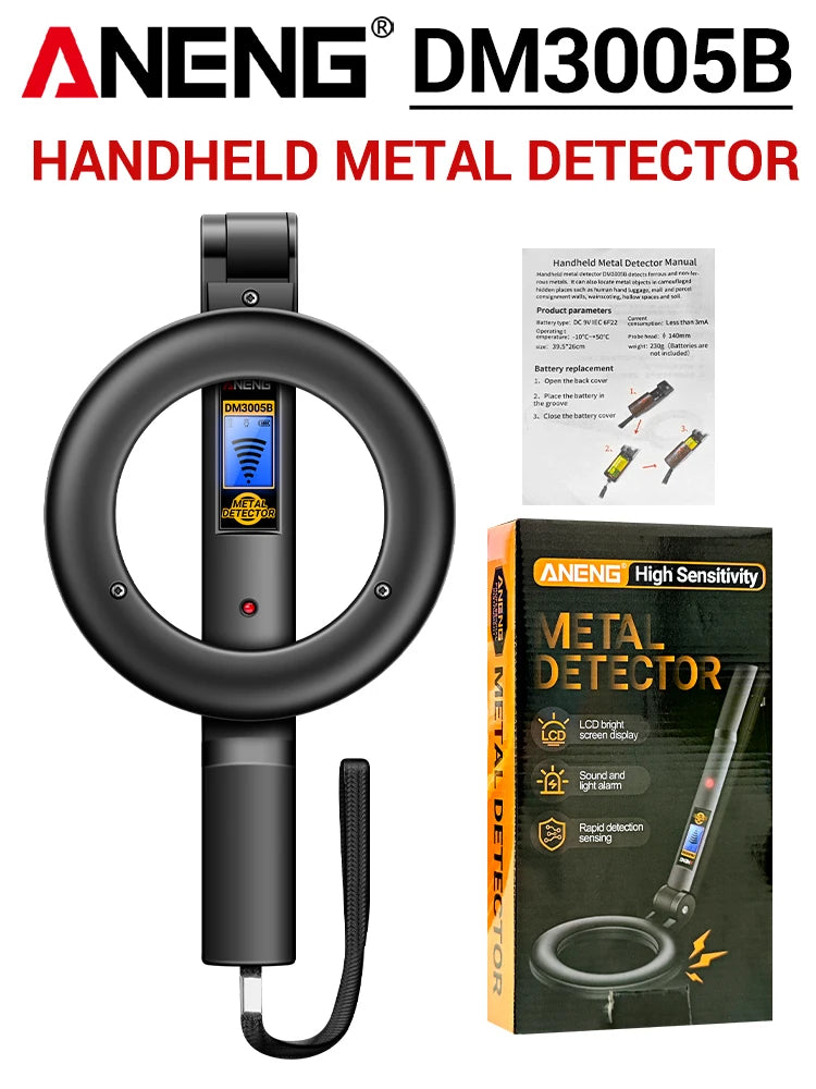 DM3005B Handheld Metal Detector with LCD