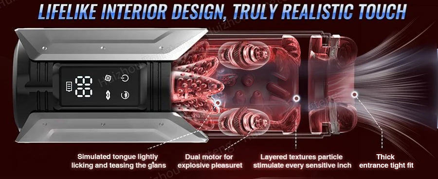 İtme ve Emme Modlarına Sahip Otomatik Erkek Mastürbatör Penis Pompası