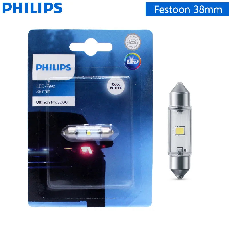 Philips Ultinon Pro3000 C5W LED Fest 38mm 30mm 43mm Festoon Auto Signal Seitenlampe 6000K Kaltweiß Innenraum Leselicht(1STK)