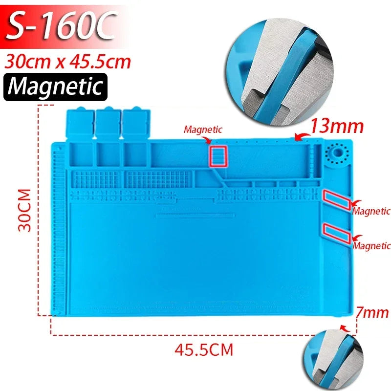 Silicone Electronics Repair Mat, Magnetic & Plain Options