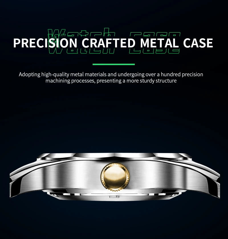 2024 New Men's Watch Fashion Rivet Stainless Steel Strap Luxury Water Diamond Diamond Luminous Blue Gold Dial Business Men Watch