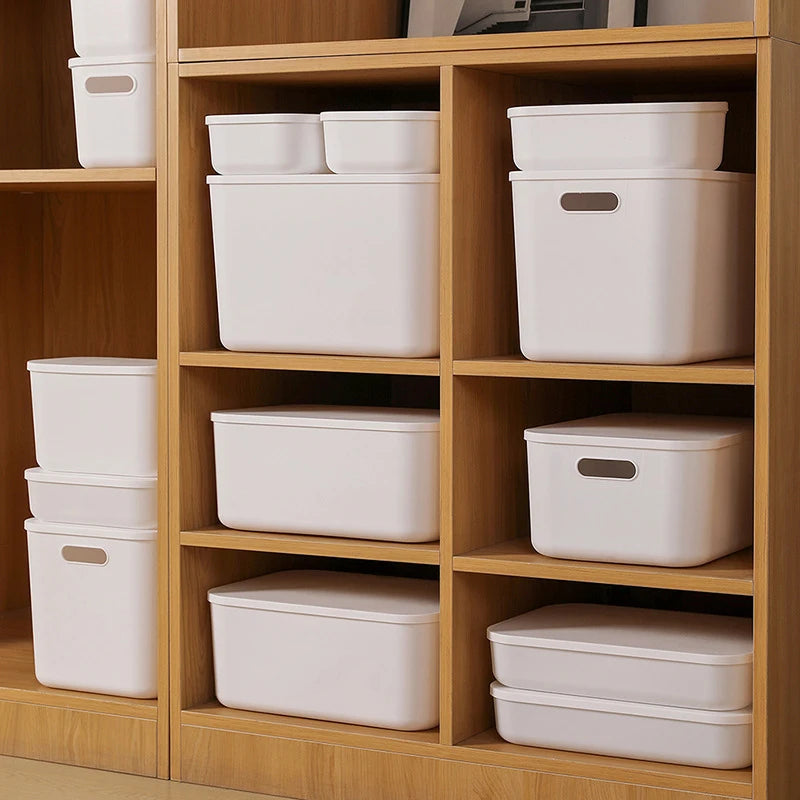 White Storage Boxes with Lids and Handles, Size Options